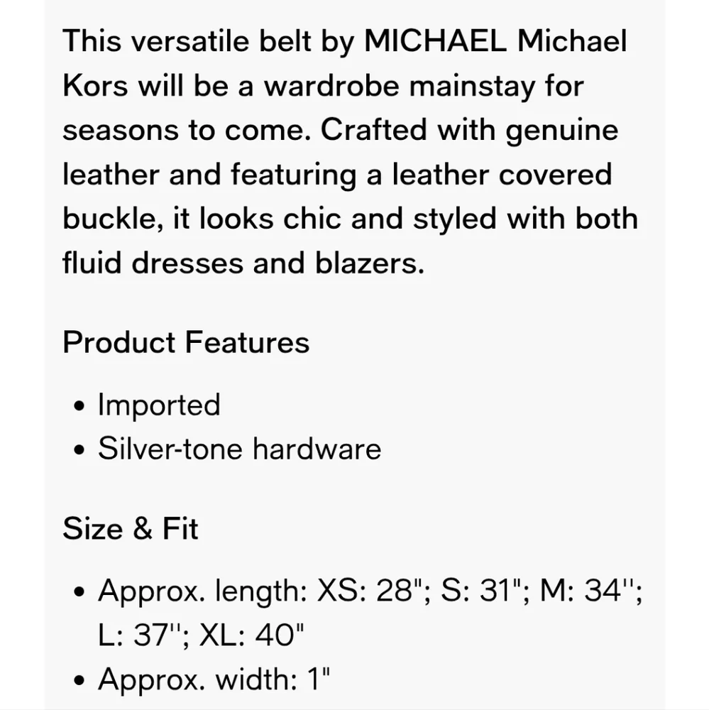 Michael Kors Women's Leather Belt